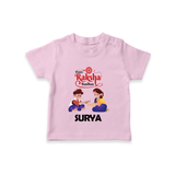 Happy Rakhi T-Shirt | Celebrate with Custom Babywear - BABY PINK - 0-5 Months Old (Chest 17")