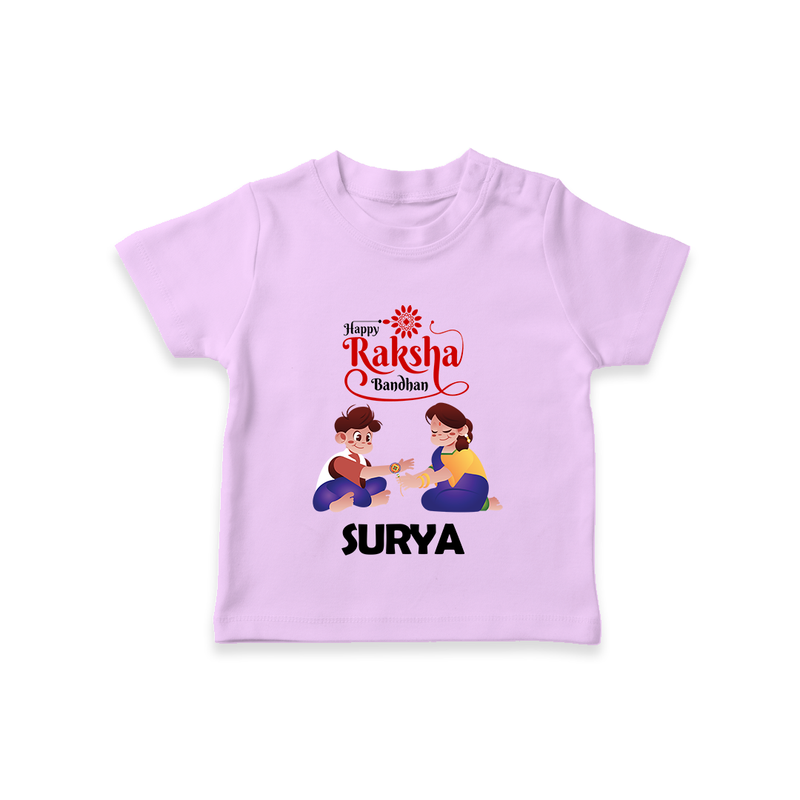 Happy Rakhi T-Shirt | Celebrate with Custom Babywear - LILAC - 0-5 Months Old (Chest 17")