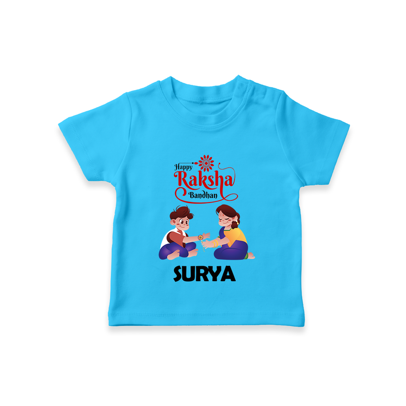 Happy Rakhi T-Shirt | Celebrate with Custom Babywear - SKY BLUE - 0-5 Months Old (Chest 17")