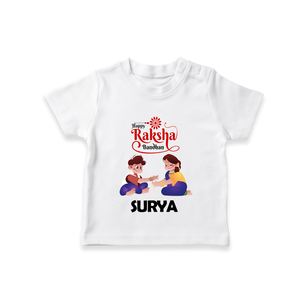 Happy Rakhi T-Shirt | Celebrate with Custom Babywear - WHITE - 0-5 Months Old (Chest 17")