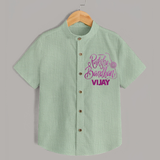 Newborn Shirt | Celebrate Raksha Bandhan with Happy Rakhi Print - MINT GREEN - 0 - 6 Months Old (Chest 23")