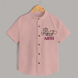 Happy Raksha Bandhan Shirt | Adorable Print for Babies - PEACH - 0 - 6 Months Old (Chest 23")