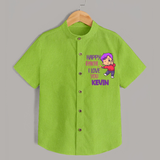 Soft Cotton Shirt | Happy Rakhi Design for Newborns - LIME GREEN - 0 - 6 Months Old (Chest 23")