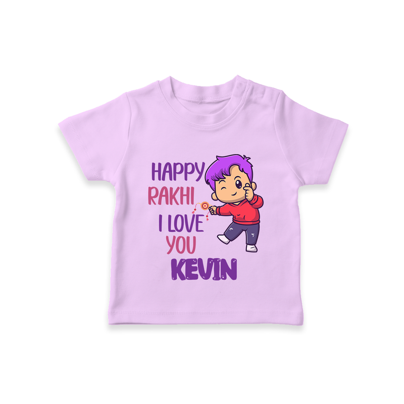 Soft Cotton T-Shirt | Happy Rakhi Design for Newborns - LILAC - 0-5 Months Old (Chest 17")
