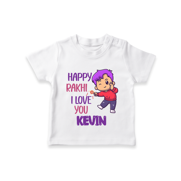 Soft Cotton T-Shirt | Happy Rakhi Design for Newborns - WHITE - 0-5 Months Old (Chest 17")