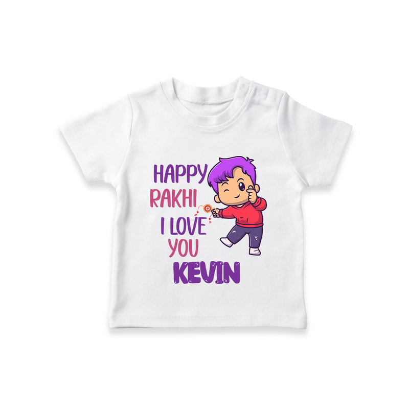 Soft Cotton T-Shirt | Happy Rakhi Design for Newborns - WHITE - 0-5 Months Old (Chest 17")