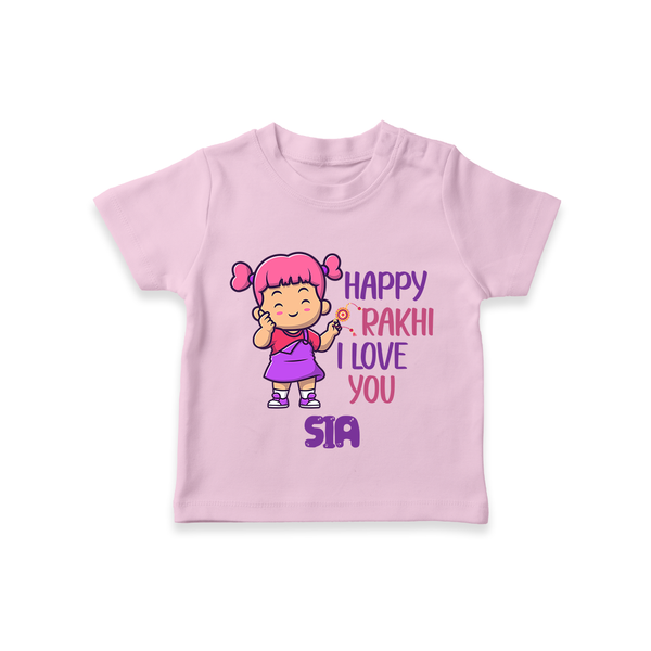 Baby's First Festival T-Shirt | Happy Rakhi Cotton Set - BABY PINK - 0-5 Months Old (Chest 17")