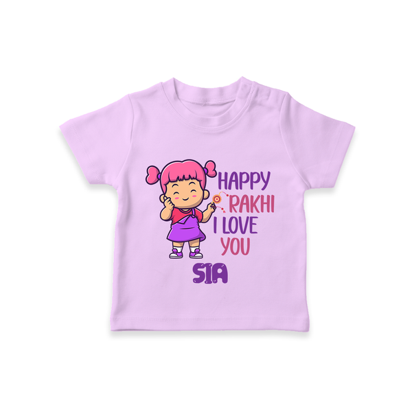 Baby's First Festival T-Shirt | Happy Rakhi Cotton Set - LILAC - 0-5 Months Old (Chest 17")