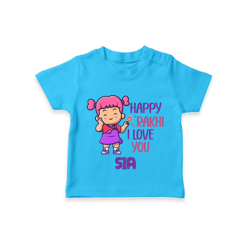 Baby's First Festival T-Shirt | Happy Rakhi Cotton Set - SKY BLUE - 0-5 Months Old (Chest 17")