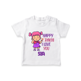 Baby's First Festival T-Shirt | Happy Rakhi Cotton Set - WHITE - 0-5 Months Old (Chest 17")