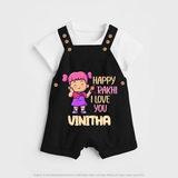 Baby's First Festival Dungaree Set | Happy Rakhi Cotton Set - BLACK - 0 - 5 Months Old (Chest 18")