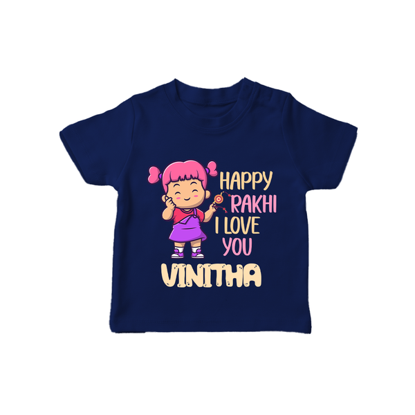 Baby's First Festival T-Shirt | Happy Rakhi Cotton Set - NAVY BLUE - 0-5 Months Old (Chest 17")