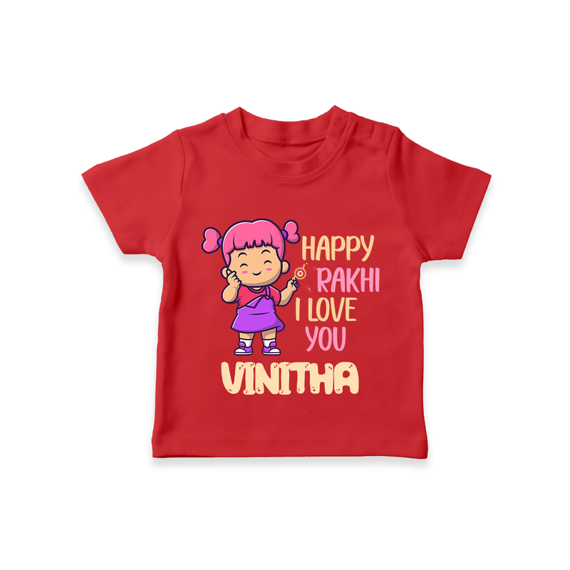 Baby's First Festival T-Shirt | Happy Rakhi Cotton Set - RED - 0-5 Months Old (Chest 17")