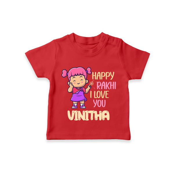 Baby's First Festival T-Shirt | Happy Rakhi Cotton Set - RED - 0-5 Months Old (Chest 17")