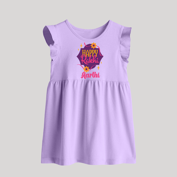 Custom Rakhi Baby Frock | Festive Baby Outfit for Happy Rakhi - LILAC - 0 - 3 Months Old (Chest 17")