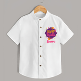 Custom Rakhi Shirt | Festive Baby Outfit for Happy Rakhi - WHITE - 0 - 6 Months Old (Chest 23")