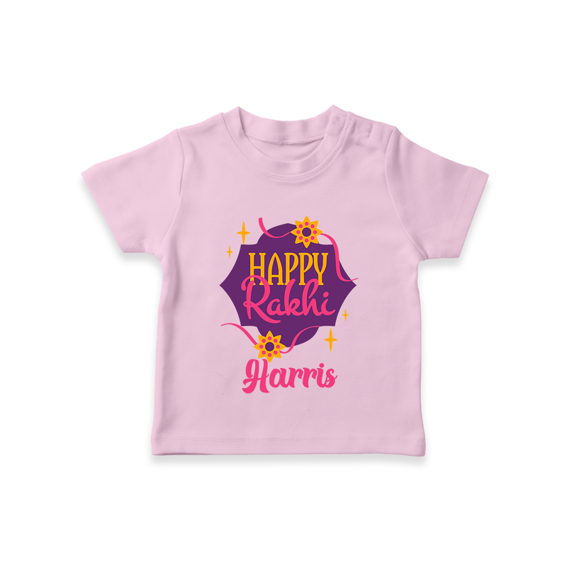 Custom Rakhi T-Shirt | Festive Baby Outfit for Happy Rakhi - BABY PINK - 0-5 Months Old (Chest 17")