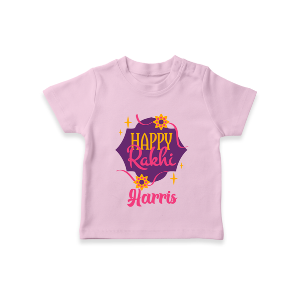 Custom Rakhi T-Shirt | Festive Baby Outfit for Happy Rakhi - BABY PINK - 0-5 Months Old (Chest 17")