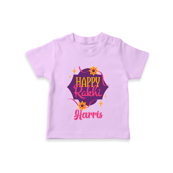Custom Rakhi T-Shirt | Festive Baby Outfit for Happy Rakhi - LILAC - 0-5 Months Old (Chest 17")