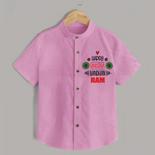 Baby Shirt for Raksha Bandhan | Happy Rakhi Theme Wear - BABY PINK - 0 - 6 Months Old (Chest 23")