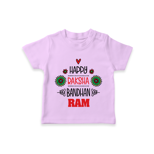 Baby T-Shirt for Raksha Bandhan | Happy Rakhi Theme Wear - LILAC - 0-5 Months Old (Chest 17")