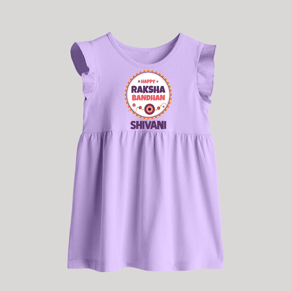 Rakhi Special Baby Frock | Happy Rakhi Design for Babies - LILAC - 0 - 3 Months Old (Chest 17")