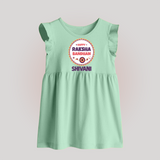 Rakhi Special Baby Frock | Happy Rakhi Design for Babies - MINT GREEN - 0 - 3 Months Old (Chest 17")