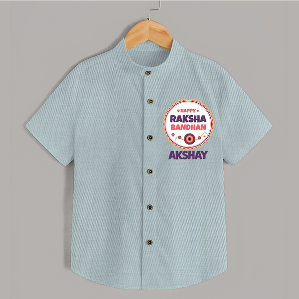 Rakhi Special Shirt | Happy Rakhi Design for Babies - ARCTIC BLUE - 0 - 6 Months Old (Chest 23")