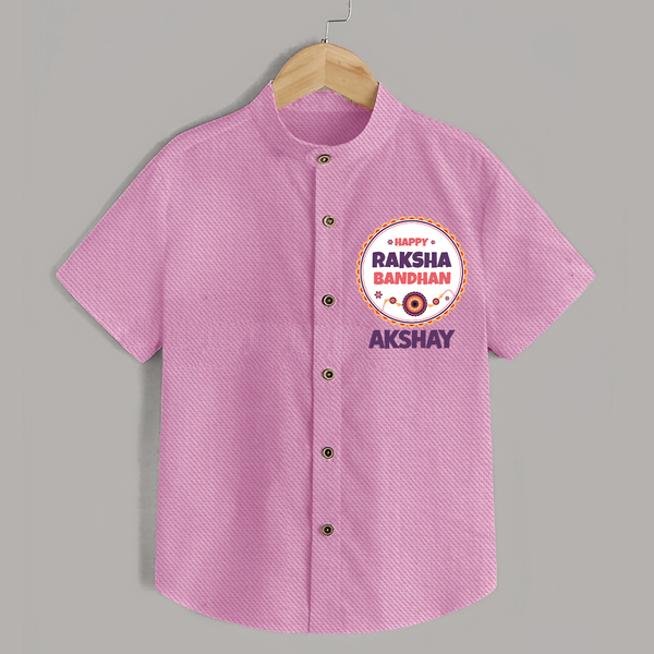 Rakhi Special Shirt | Happy Rakhi Design for Babies - BABY PINK - 0 - 6 Months Old (Chest 23")
