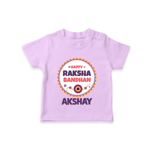 Rakhi Special T-Shirt | Happy Rakhi Design for Babies - LILAC - 0-5 Months Old (Chest 17")