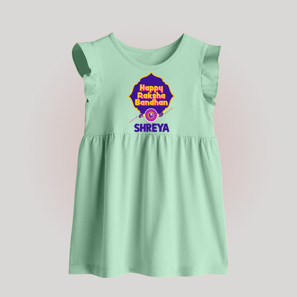 Happy Rakhi Outfit | Gentle Baby Frock for Baby Celebrations - MINT GREEN - 0 - 3 Months Old (Chest 17")