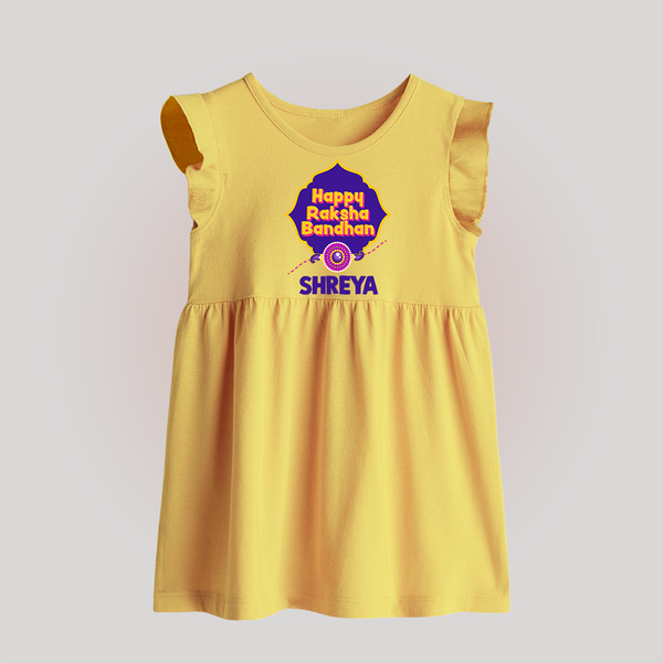 Happy Rakhi Outfit | Gentle Baby Frock for Baby Celebrations - PASTEL YELLOW - 0 - 3 Months Old (Chest 17")