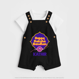 Happy Rakhi Outfit | Gentle Dungaree Set for Baby Celebrations - BLACK - 0 - 5 Months Old (Chest 18")