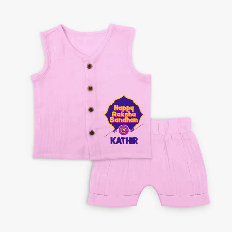 Happy Rakhi Outfit | Gentle Jabla Set for Baby Celebrations - BABY PINK - 0 - 3 Months Old (Chest 9.8")
