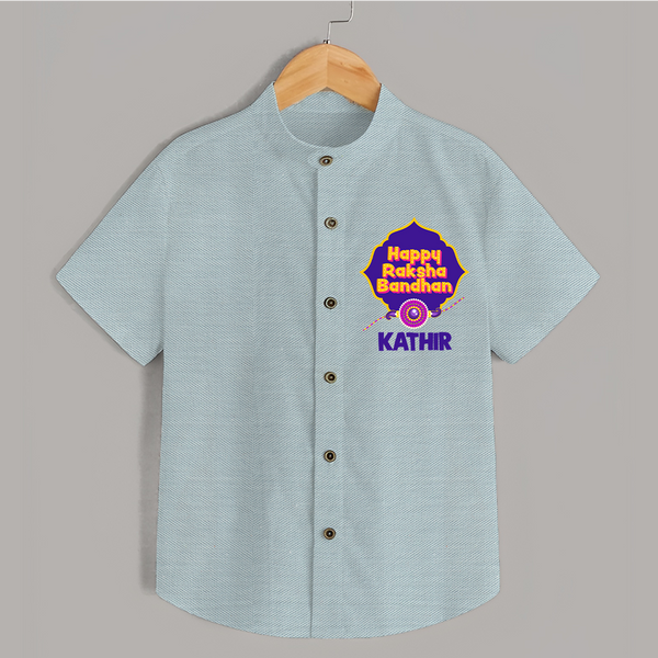 Happy Rakhi Outfit | Gentle Shirt for Baby Celebrations - ARCTIC BLUE - 0 - 6 Months Old (Chest 23")