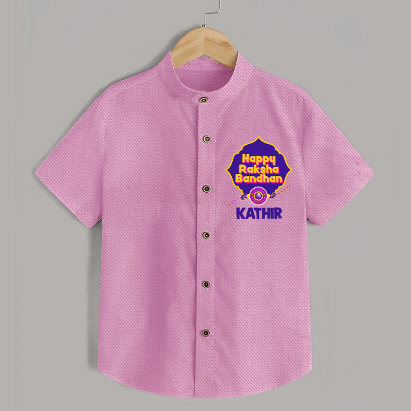 Happy Rakhi Outfit | Gentle Shirt for Baby Celebrations - BABY PINK - 0 - 6 Months Old (Chest 23")