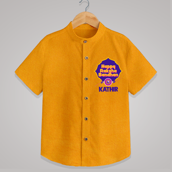 Happy Rakhi Outfit | Gentle Shirt for Baby Celebrations - CHROME YELLOW - 0 - 6 Months Old (Chest 23")