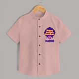 Happy Rakhi Outfit | Gentle Shirt for Baby Celebrations - PEACH - 0 - 6 Months Old (Chest 23")
