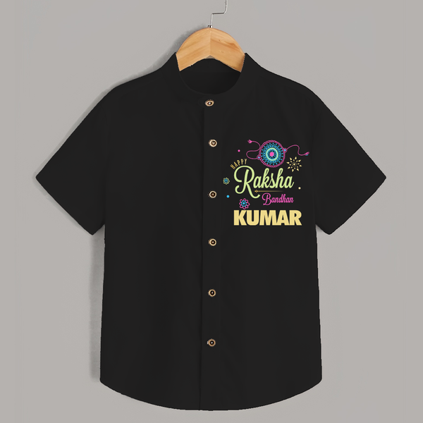 BabyÕs Raksha Bandhan Shirt | Happy  Rakhi Theme Outfit - BLACK - 0 - 6 Months Old (Chest 23")