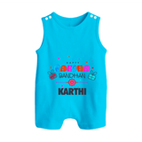 Festive Baby Rompersuit / Sleeveless Romper | Happy Rakhi Edition - SKY BLUE - 0 - 5 Months Old (Chest 18")