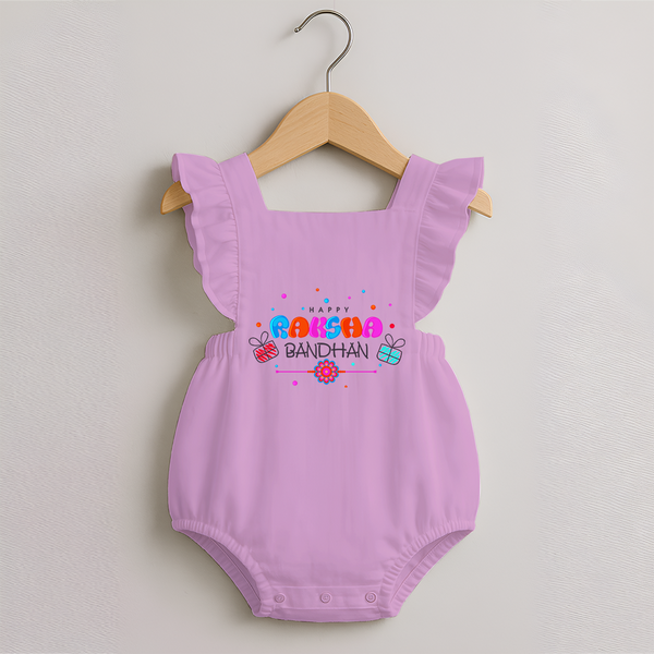 Festive Baby Romper Frock | Happy Rakhi Edition - BABY PINK - 0 - 3 Months Old (Chest 19")