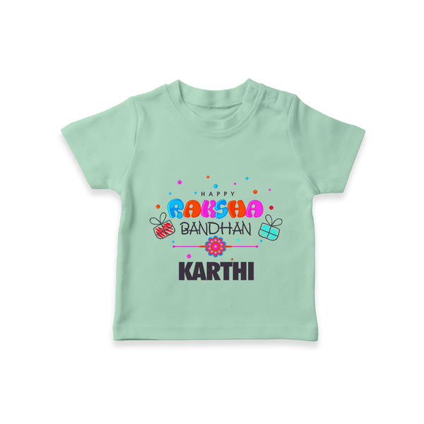 Festive Baby T-Shirt | Happy Rakhi Edition - MINT GREEN - 0-5 Months Old (Chest 17")