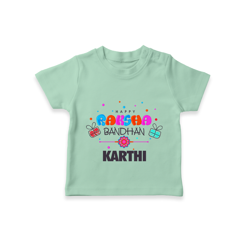 Festive Baby T-Shirt | Happy Rakhi Edition - MINT GREEN - 0-5 Months Old (Chest 17")