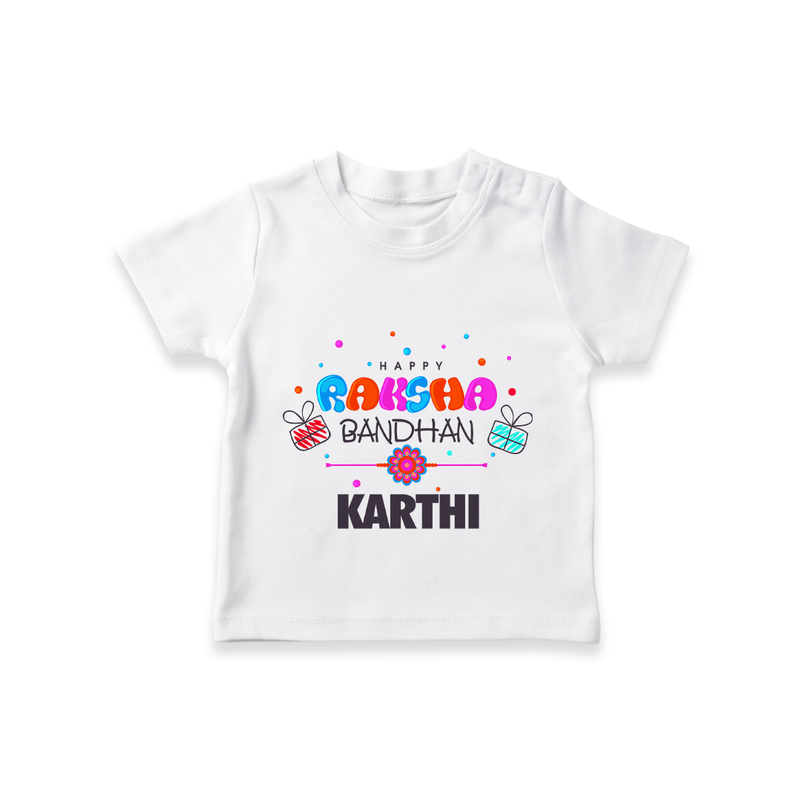 Festive Baby T-Shirt | Happy Rakhi Edition - WHITE - 0-5 Months Old (Chest 17")