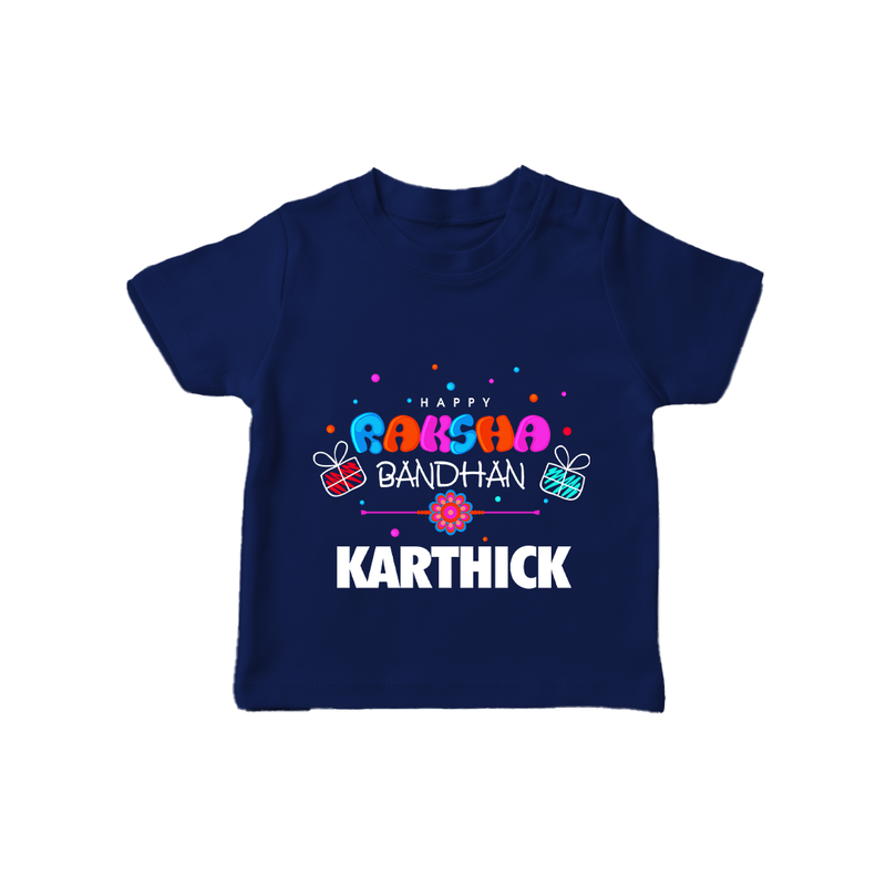 Festive Baby T-Shirt | Happy Rakhi Edition - NAVY BLUE - 0-5 Months Old (Chest 17")