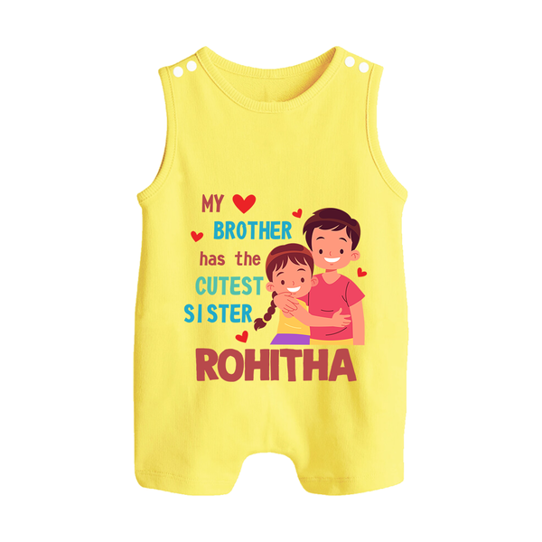 Brother Sister Matching Romper Suit/ Sleeveless Romper | Celebrate the Bond in Style - PASTEL YELLOW - 0 - 5 Months Old (Chest 18")