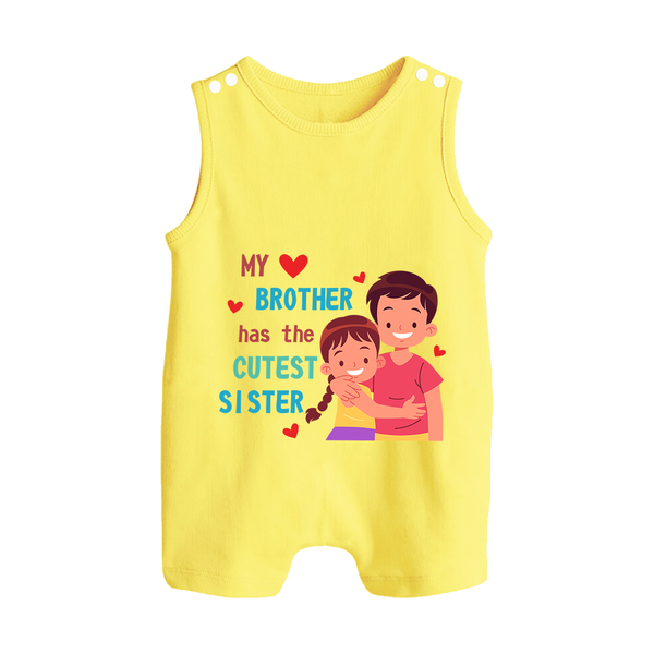 Brother Sister Matching Romper Suit/ Sleeveless Romper | Celebrate the Bond in Style - PASTEL YELLOW - 0 - 5 Months Old (Chest 18")