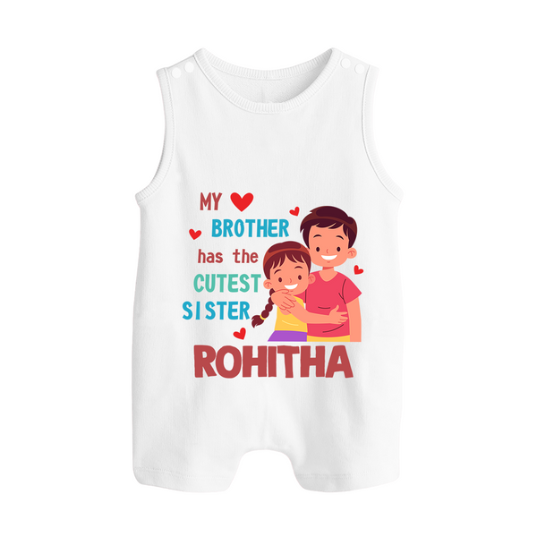 Brother Sister Matching Romper Suit/ Sleeveless Romper | Celebrate the Bond in Style - WHITE - 0 - 5 Months Old (Chest 18")