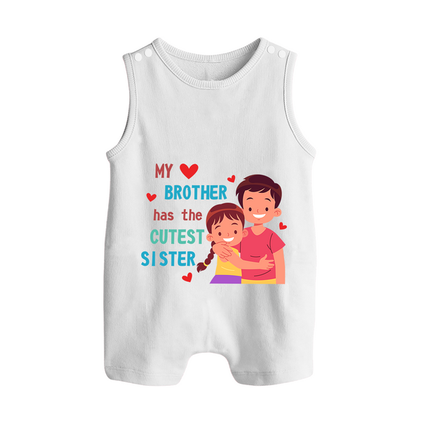 Brother Sister Matching Romper Suit/ Sleeveless Romper | Celebrate the Bond in Style - WHITE - 0 - 5 Months Old (Chest 18")