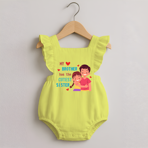Brother Sister Matching Romper Frock | Celebrate the Bond in Style - PASTEL YELLOW - 0 - 3 Months Old (Chest 19")